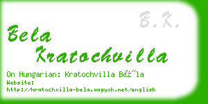 bela kratochvilla business card